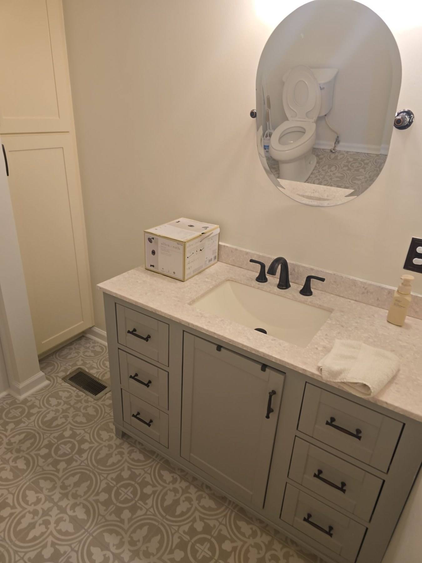 Remodeled bathroom with double vanity in Gilbert, SC