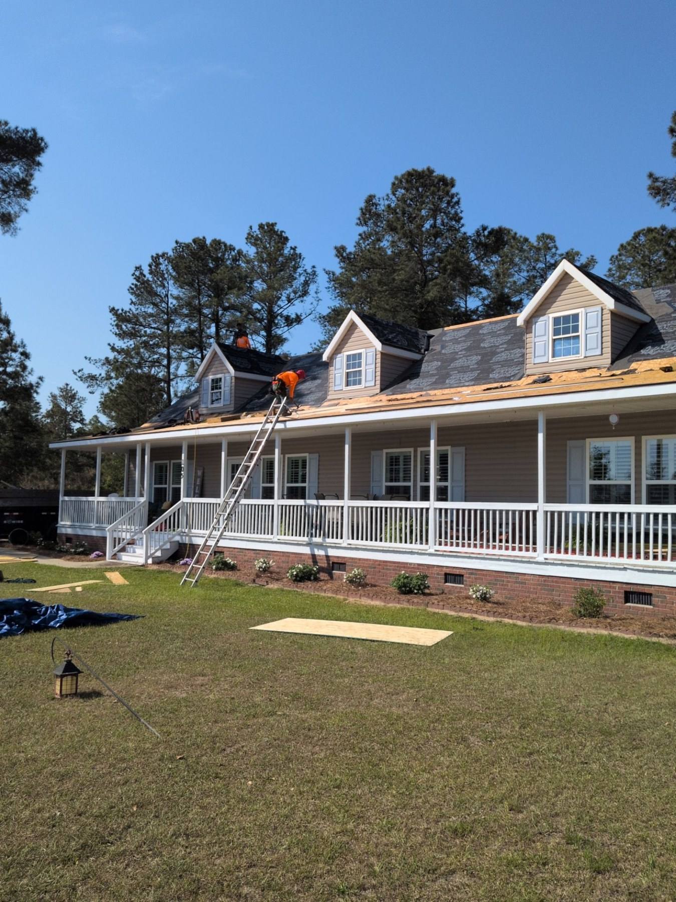 Completed home addition with a full covered porch in Lexington County, SC