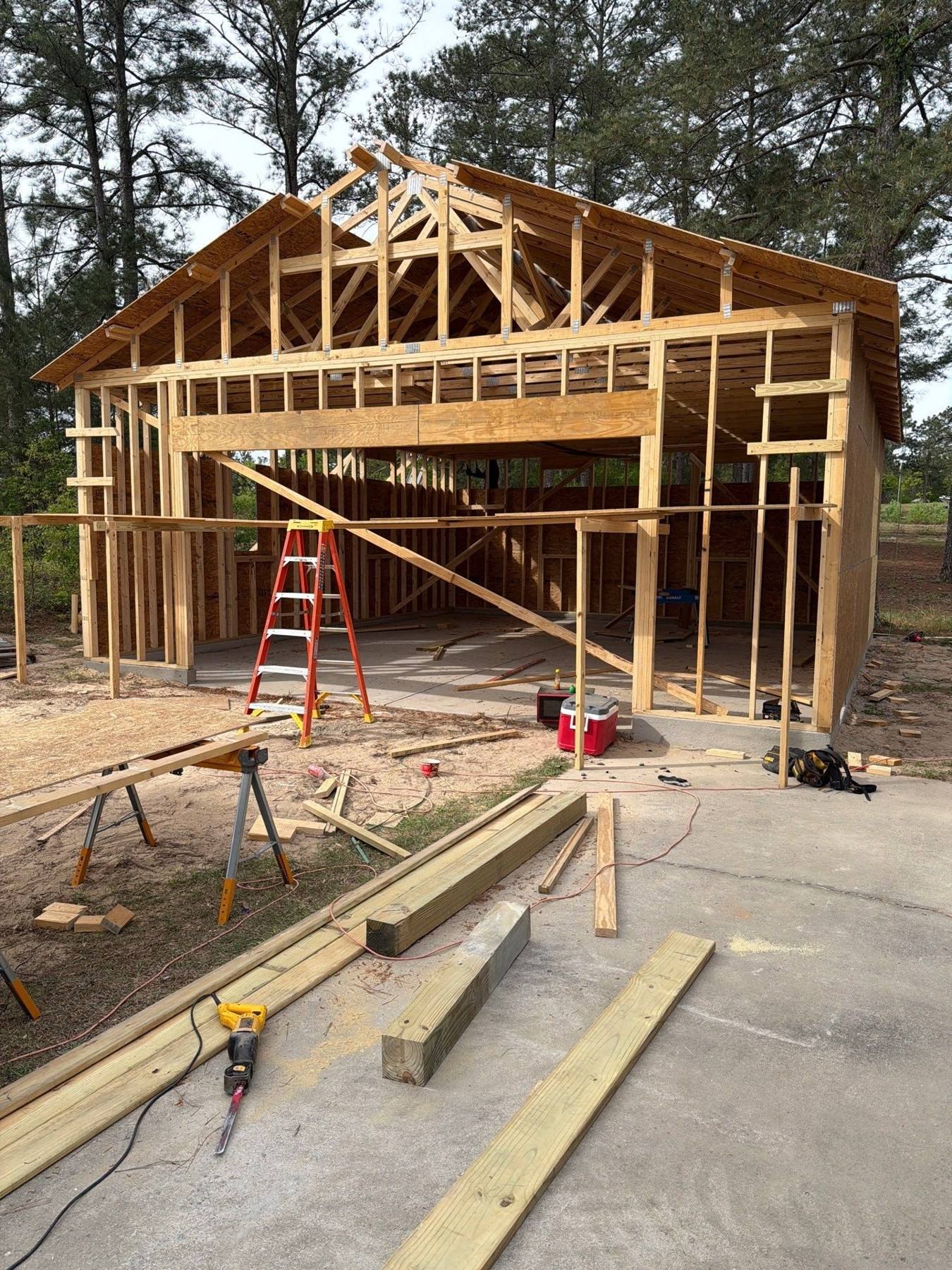 New home addition being framed in Lexington County, SC
