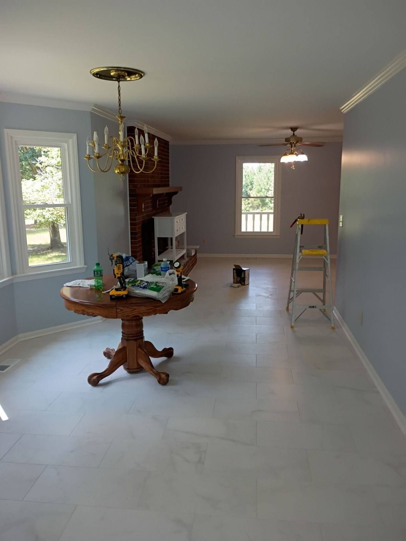 Open living and dining area after a full interior renovation in Cope, SC